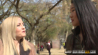 Hot Sicilia Surprises Tourist Katana with Public Lesbian Sex