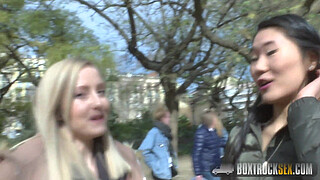 Hot Sicilia Surprises Tourist Katana with Public Lesbian Sex