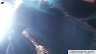 Blonde Hungarian amateur bangs big dick outdoors