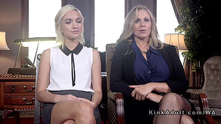 Femdom anal strap on fucking in bondage