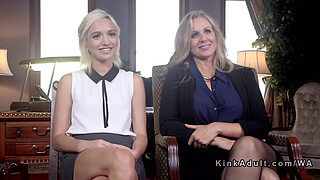 Femdom anal strap on fucking in bondage