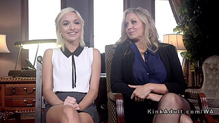 Femdom anal strap on fucking in bondage