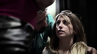 Handicap teen fucked by older couple