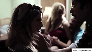 Handicap teen fucked by older couple