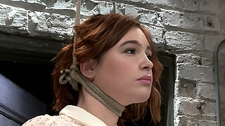 Tied slut is made sitting on vibrator