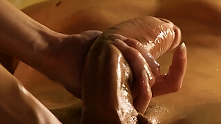 Massage For His Tired Huge Cock Making Deep Experience