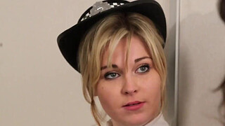 Femdom police babe Nadia Elainas facial