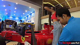 Amateur Thai teen with her 2 week boyfriend out and about before the sex