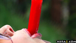 Huge boobs pornstar Jensen hot poolside hardcore