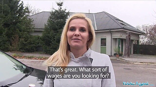 Public Agent Desperate MILF Black Canary Fucks for a Job