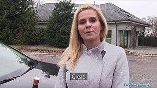 Public Agent Desperate MILF Black Canary Fucks for a Job