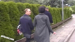 Lisa and her cuckold outdoor threesome