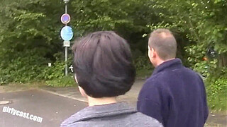 Lisa and her cuckold outdoor threesome