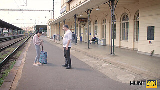 HUNT4K. Cuckold should watch how rich man fucks his girlfriend