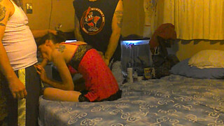 amateur wife shared and used by two guys and gets a double creampie