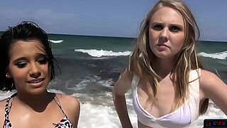 Amateur teen picked up on the beach and fucked in a van