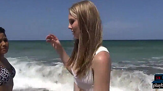 Amateur teen picked up on the beach and fucked in a van