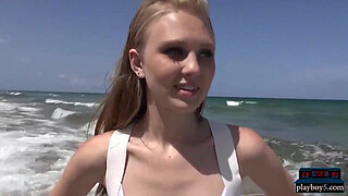 Amateur teen picked up on the beach and fucked in a van