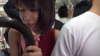 Horny beautiful japanese fucked on bus.
