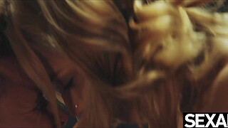 Stunning blonde rides a big cock to an intense squirting orgasm