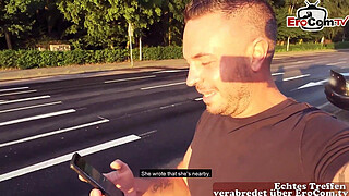 EroCom Date - German blonde teen slut public pick up after disco and outdoor fuck at Victory Column in Berlin