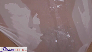 Fitness Rooms Fit big tits lesbian babes have hot and sweaty sex