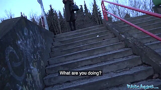 Public Agent Cheating big boobs Brit deepthroats thick cock on holiday