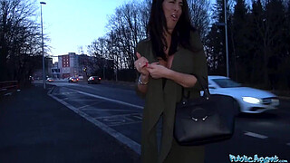 Public Agent Cheating big boobs Brit deepthroats thick cock on holiday