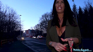 Public Agent Cheating big boobs Brit deepthroats thick cock on holiday