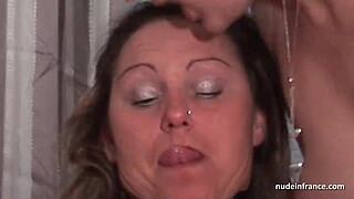 FFM French mature ass fucked for her amateur casting couch with a redhead slut