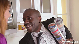 Interracial bangers feature Ani Blackfox riding black dick with her pussy