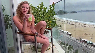 Creampie ANAL on the balcony in Rio De Janeiro