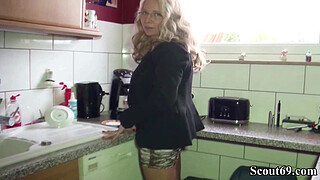 GERMAN BIG NATURAL TITS MILF seduce to FUCK by Neigbor