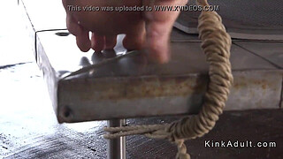 Bound babe anal hooked and fucked