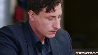 Sexy Red Head Amarna Miller Gets Cum on her Hairy Pussy