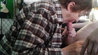 60yo step Mother gives Blowjob to Real 30yo