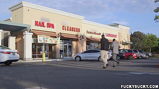 Asian Teen Mila Jade Receives Interracial Double Penetration At The Cleaners