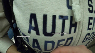 My Wife Let Older Unknown Man to Touch her Pussy Lips Over her Spandex Leggings in Subway