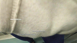 My Wife Let Older Unknown Man to Touch her Pussy Lips Over her Spandex Leggings in Subway