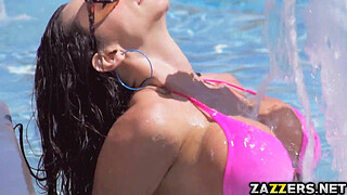 Gina jerks off Dannys footlong sausage