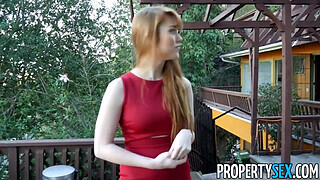 PropertySex - Hot redhead real estate agent performs sexual favors