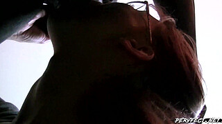 Redheaded whore fucks her boss for a raise