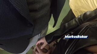 Horny Married Bulge Watcher Milf Touch my Cock at Subway!