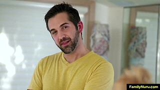 My step mom massage my dick