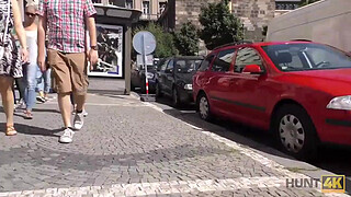 HUNT4K. Young chick rides guy's dick next to her submissive cuckold