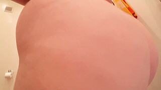 Girl with a big ass fucks after a shower