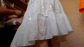 Fucked my step sister's girlfriend while step sister was on the phone outside the door - Lesbian Illusion Girls