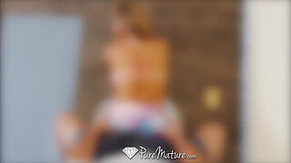 PUREMATURE Busty Milf Tegan James fucked during her yoga session