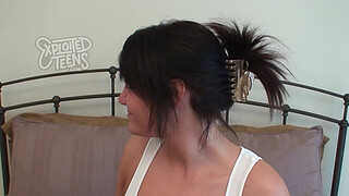 19 Year Old Amateur With Giant DDD Titties Licks the Cameraman's Ass