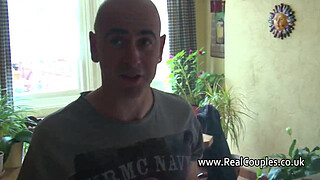 Husband anally fucking chubby wife